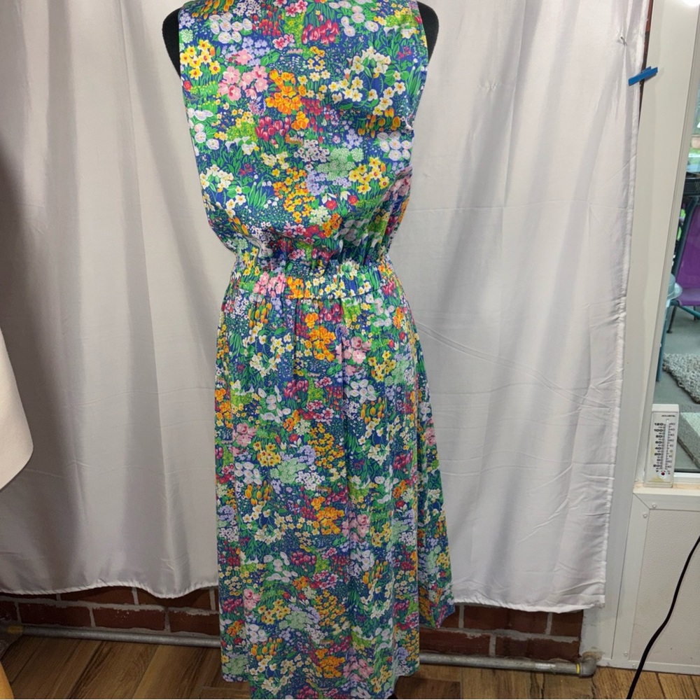 Floral Sleeveless Dress Manor House MIDI Pockets Medium Cottagecore - Picture 4 of 7